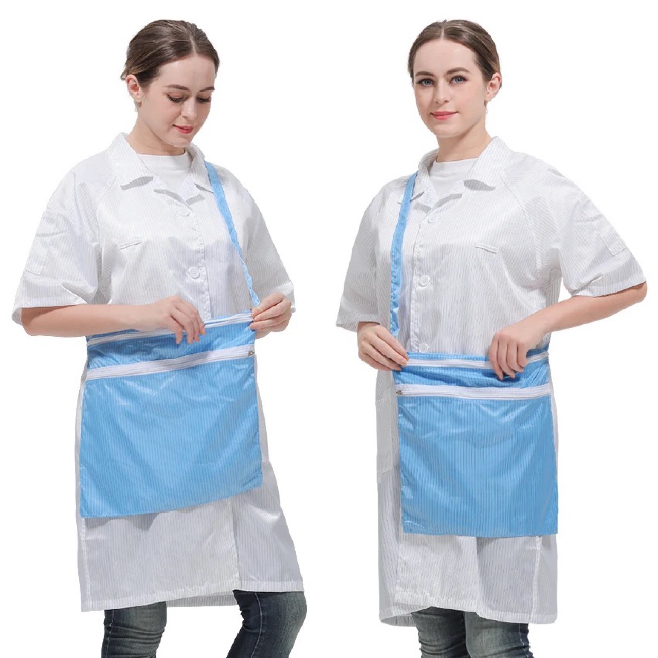 ESD dust-free dustproof clean room experiment anti-static clothing backpack dust-free clothing backpack double zipper double bag satchel