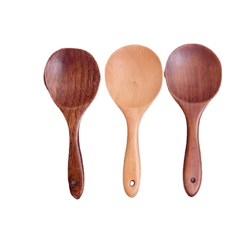 Meizhifu new household rice spoon Lotus wood lacquer colored wood rice spoon hotel restaurant essential rice spoon supplies wholesale