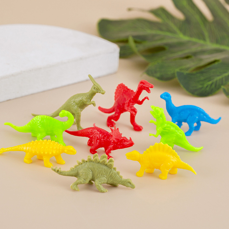 Mini soft rubber dinosaur small size simulation dinosaur model solid color archaeological egg twisting machine accessories cross-border