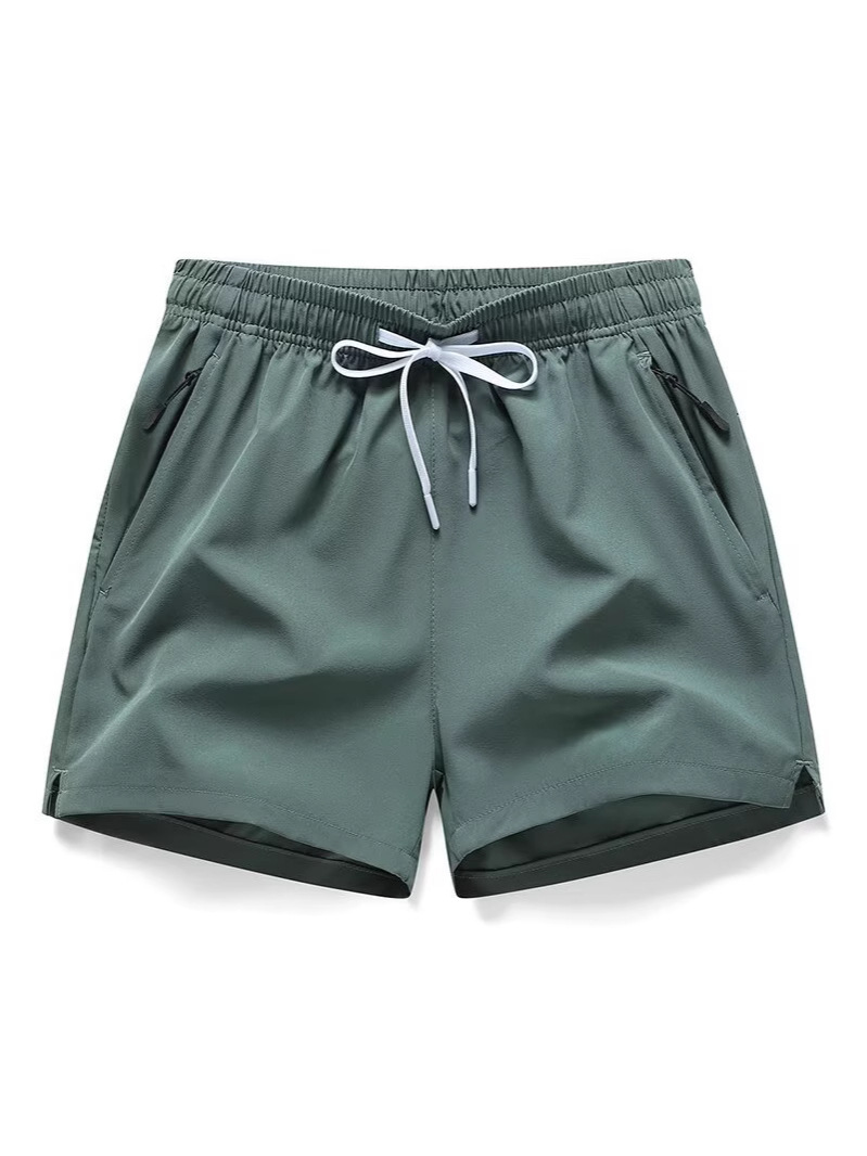 Slimming Men's Summer Running Fitness Basketball Shorts Ice Silk Quick-Dry Beach Shorts for Outdoor Wear 3-Point