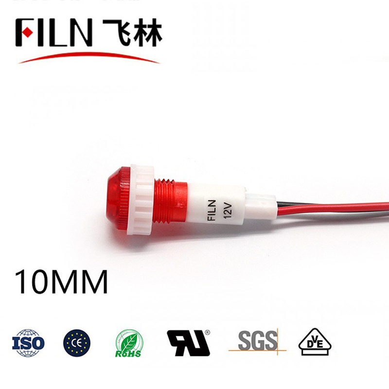 10mm mushroom head with line indicator LED small signal lamp 12V220V manufacturer (FL1P-10NW-2)