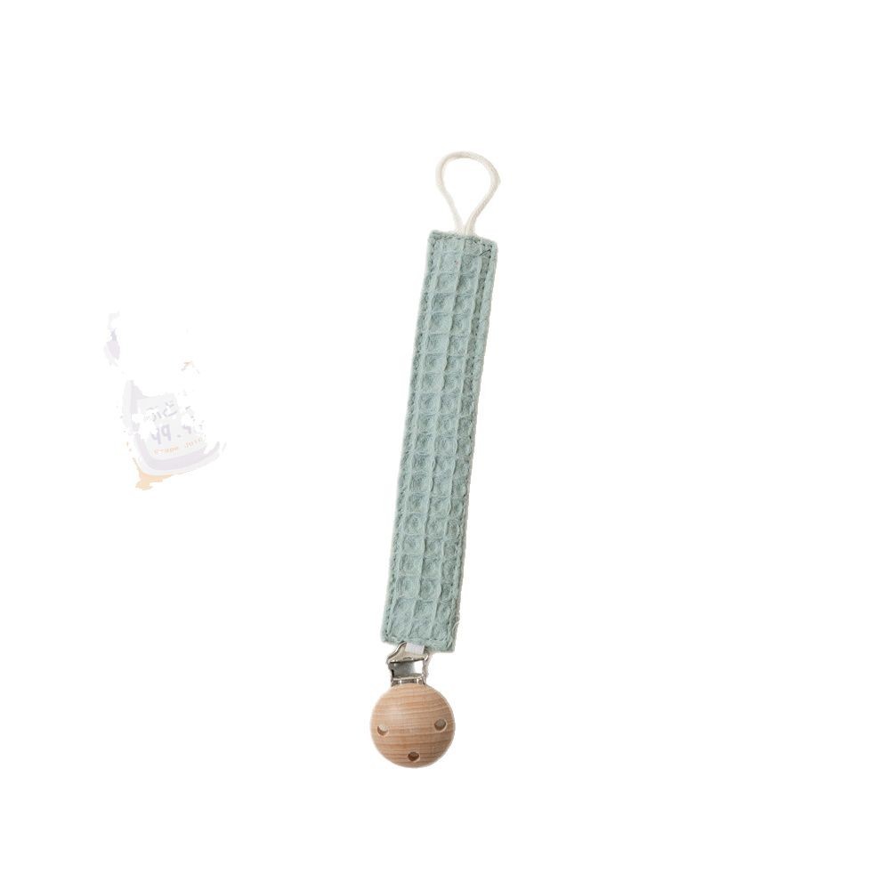 Ins Baby Pure Cotton Waffle Pacifier Chain Baby Teether Toy Anti-Falling Rope Buckle Beech Clip Pendant