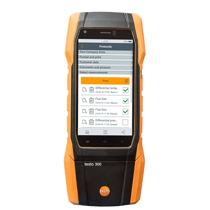 Testo Testo300 Flue Gas Analyzer Portable Boiler Combustion Efficiency Detector Handheld Nitrogen Oxide