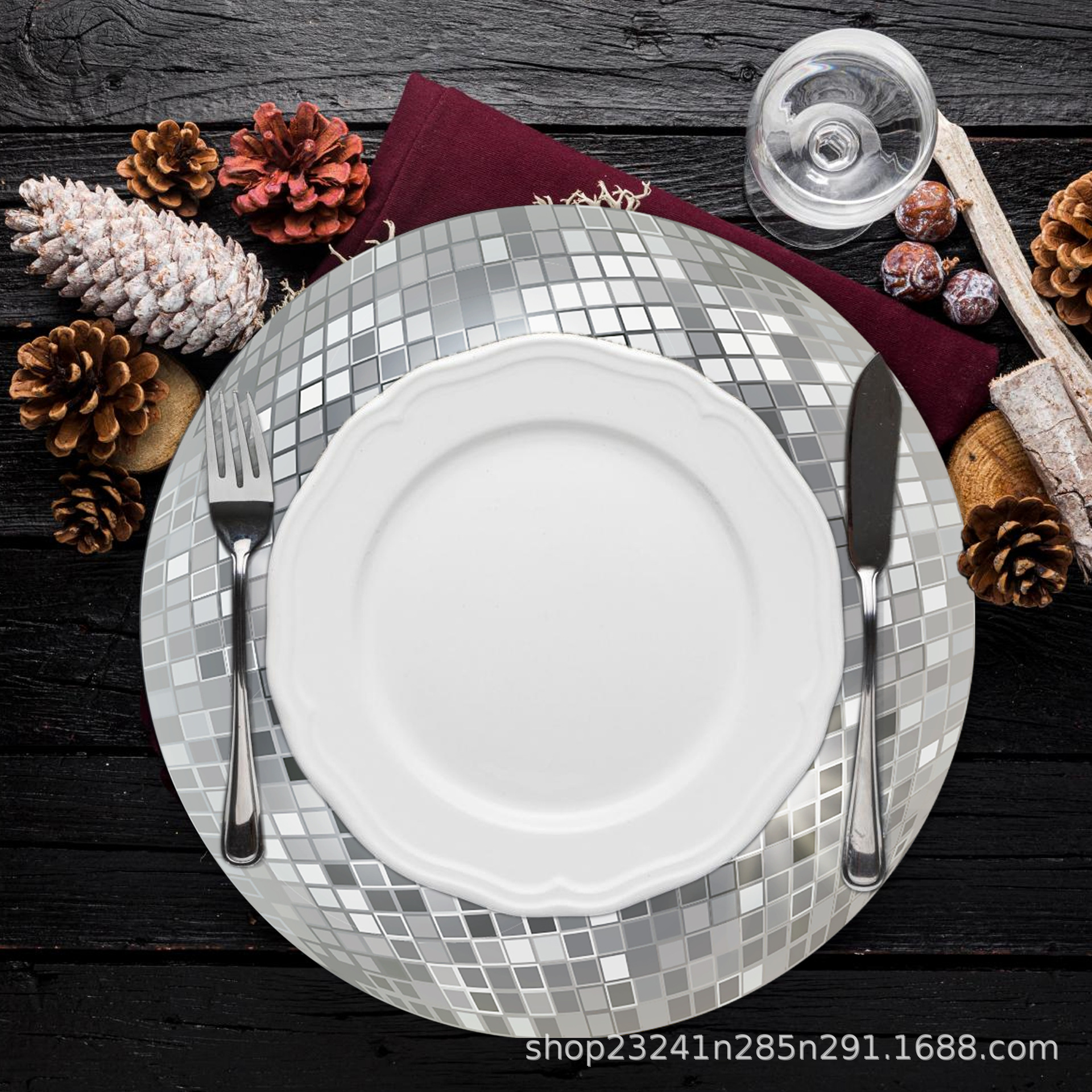 CA013 Round Disco Disco Ballroom Atmosphere Layout Disposable Placemat Paper Placemat