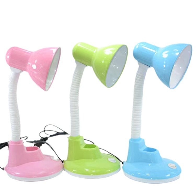 Foreign trade explosions study lamp eye protection desk dormitory bedroom bedside work plug-in wrought iron lampshade led