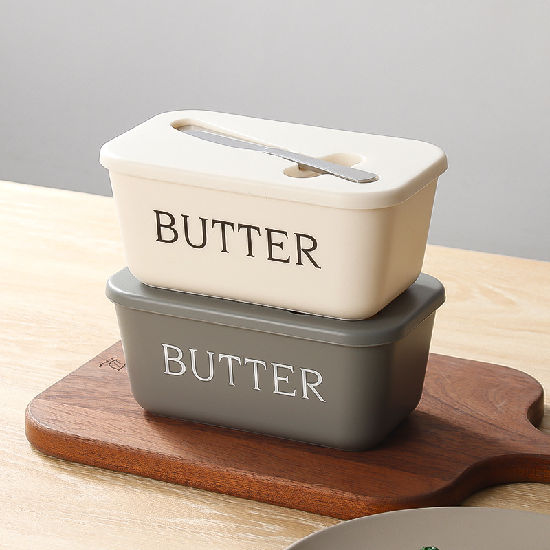Amazon Butter Box with Knife Large Capacity Food Grade PP Cheese Box Refrigerator Butter Storage Box Butter Dish