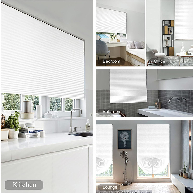 Curtain Simple Non-woven Pleated Curtain Pleated Curtain Non-perforated Adhesive Folding Semi-full Shading Venetian Curtain Wholesale