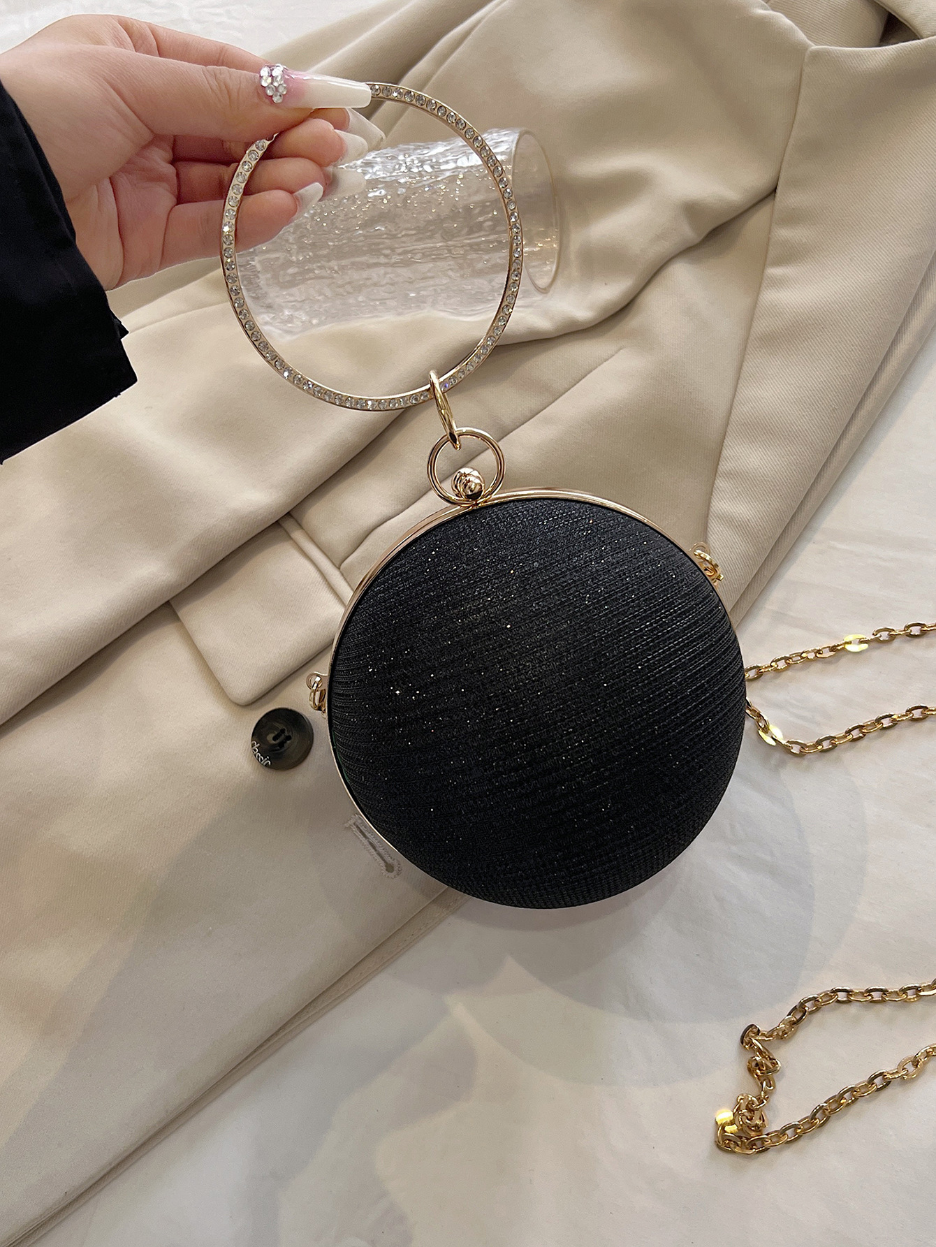 Dinner Bag Niche Design Ball Bag Women's New High-end Satchel Crossbody Chain Small Bag Mini Lipstick Bag