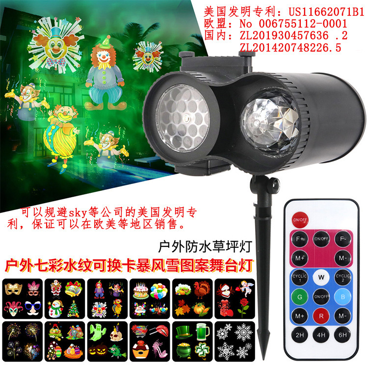 Прямые продажи с завода водонепроницаемая лампа с дистанционным управлением, проекционная лампа для Хэллоуина с водным узором