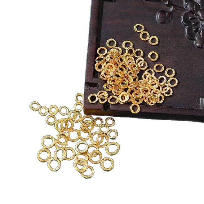Hard Gold 5D Hollow Coiled Gold Circle Women's Pure Gold 999 Hammer Pattern Separator Gold Bracelet DIY Lucky Money String Bracelet