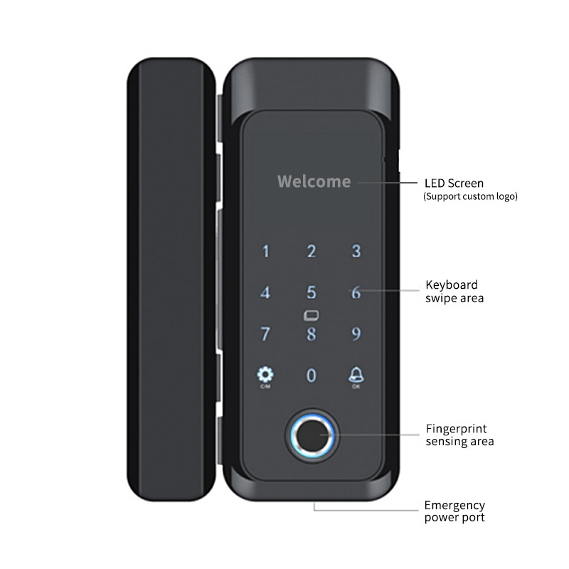 Graffiti intelligent management unlock access control machine glass access control machine mini program fingerprint password card swiping all-in-one machine