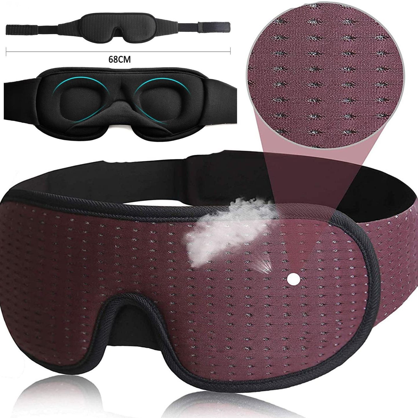 Amazon's Same Cross-Border Summer Sleeping Eye Mask 3D Stereo Eye Protection Breathable Sleeping Eye Mask Personalized Summer Shading