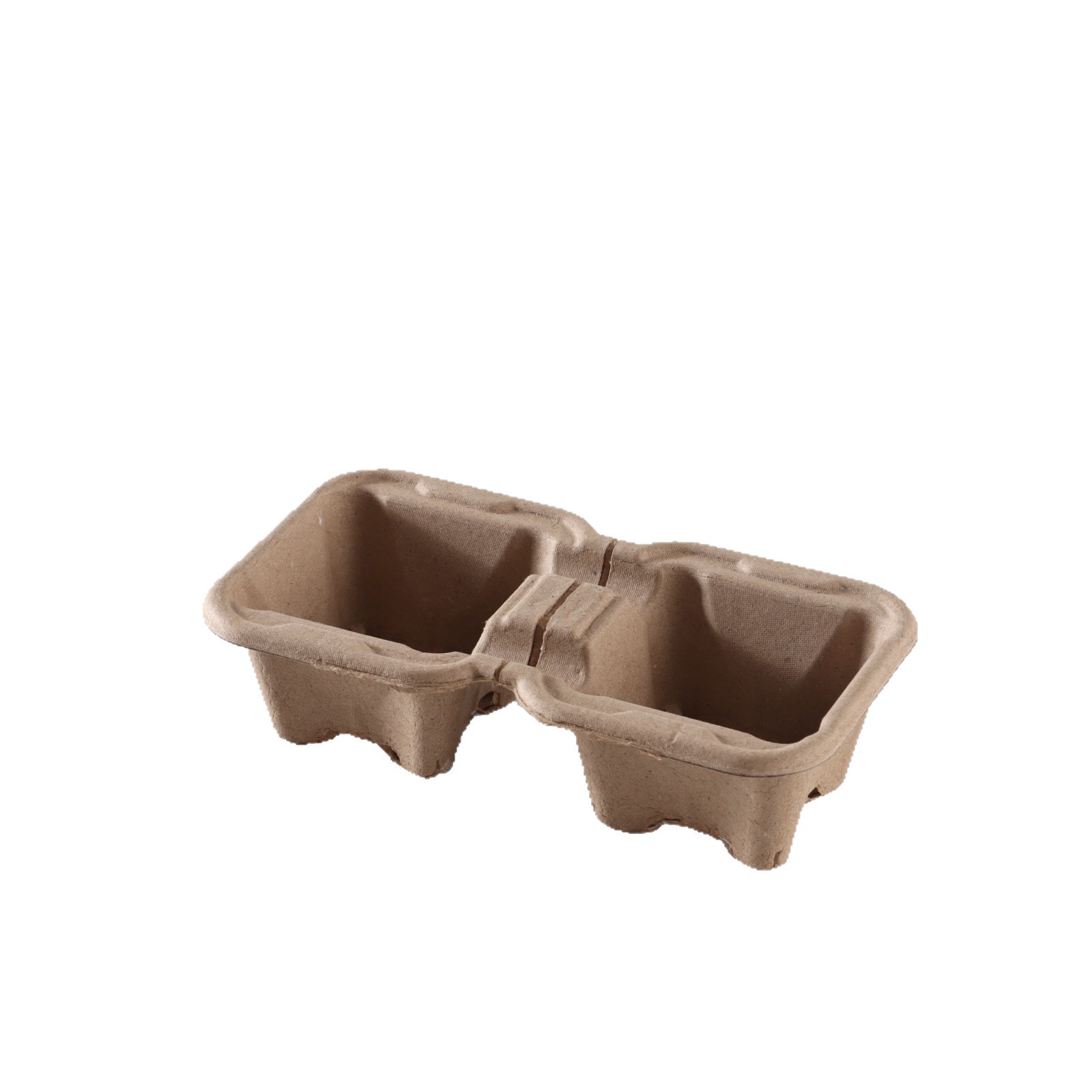 Tearable Four-Cup Holder, Two-Cup Holder, Disposable Pulp Milk Tea Coffee Cup Packaging, Take-Out Fixed Paper Holder, Environmentally Friendly and Degradable