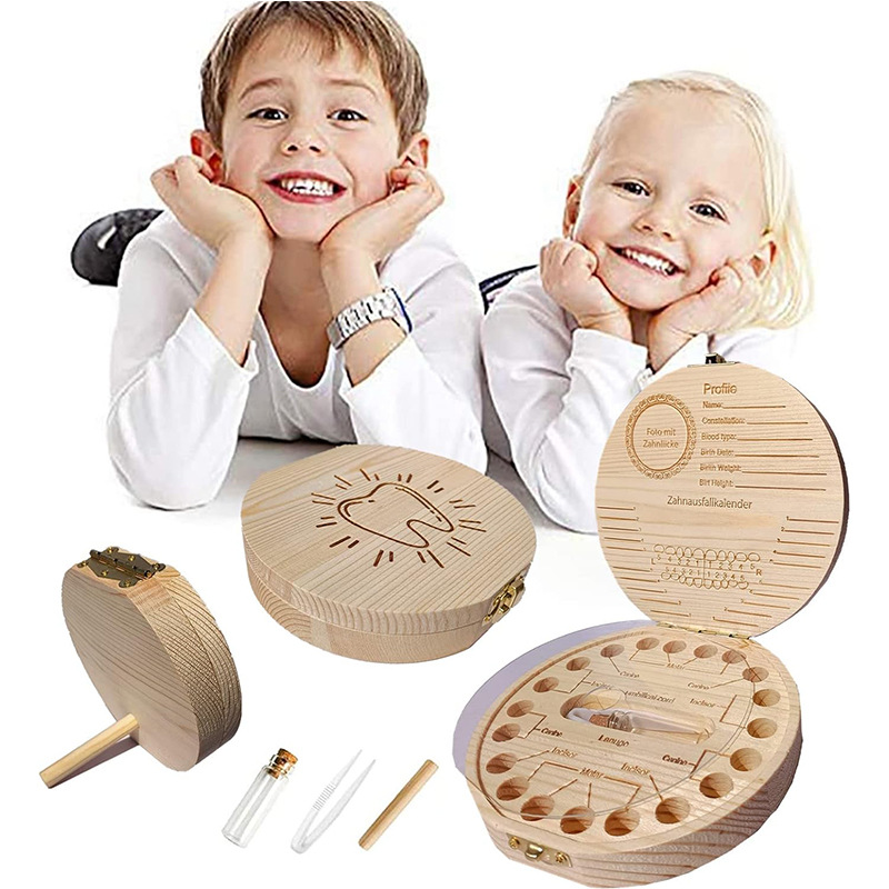 Поставка нового домика для зубов, деревянная коробка для молочных зубов, коробка для коллекции волос и пуповины, детский сувенир