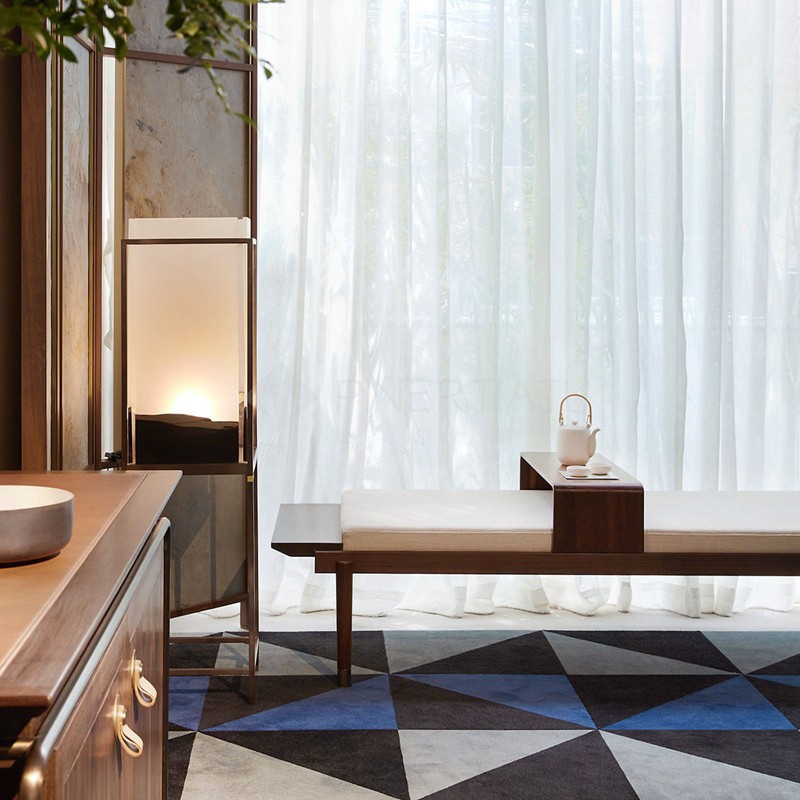 New Chinese Style Simple Atmospheric Solid Wood Living Room Sofa Stool Creative Removable Coffee Table Bench Bedroom Bed End Stool