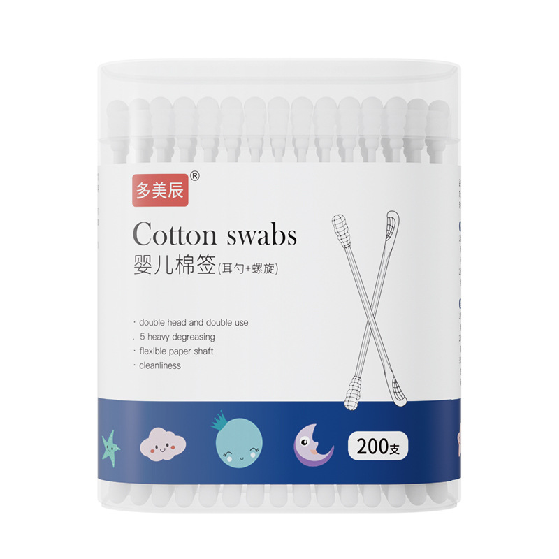 Baby cotton swab baby special small head cotton swab ear spoon head ear nose newborn baby care paper shaft cotton swab
