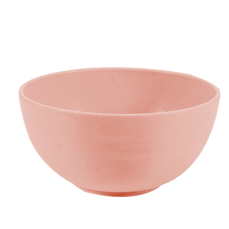 Wheat Straw Household Children's Japanese Style Red Wheat Bowl Rice Bowl Simple Nordic Plastic Solid Color Ram Nen Bowl