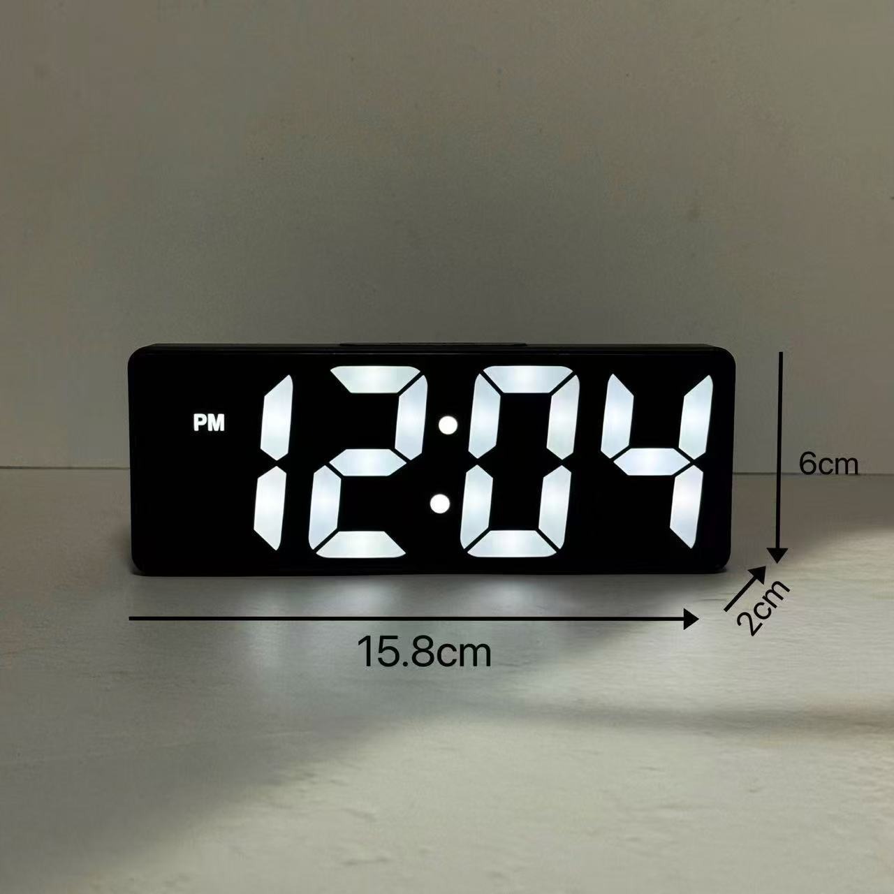 Cross-border recommend LED mirror electronic alarm clock USB battery dual-purpose intelligent voice control clock for students