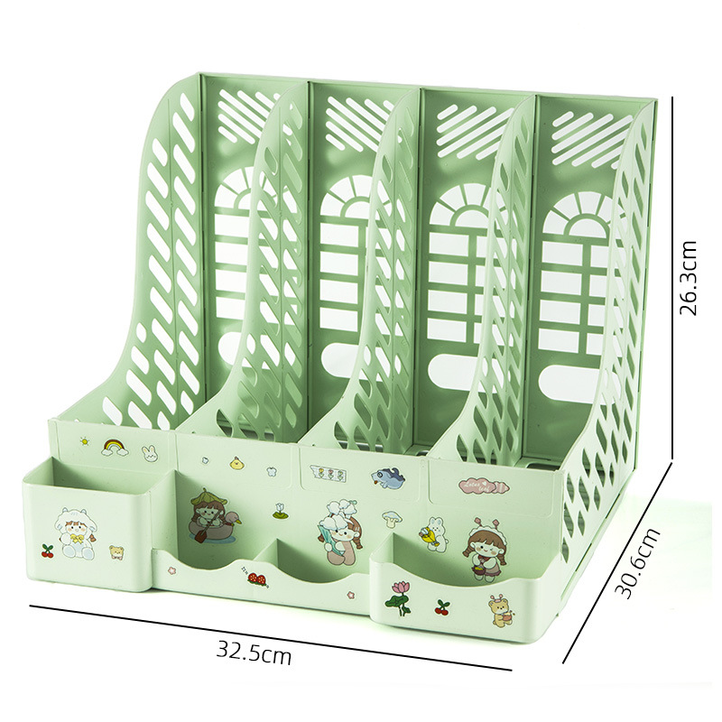 Foreign trade office supplies wholesale thickened four-column desktop file rack data frame book stand File frame stationery storage box