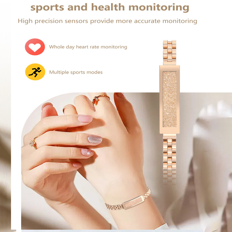 Cross-Border New Product Women's Smart Bracelet Sleep Heart Rate Blood Oxygen Gesture Control Camera Fashion Versatile Sports Bracelet