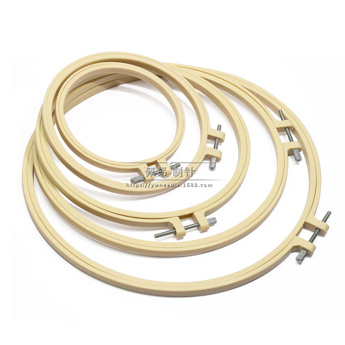 Hot Selling Embroidery Stretch DIY Imitation Bamboo Embroidery Stretch Frame Embroidery Stretch Cross-stitch Tools Beige Plastic Embroidery Circle Set