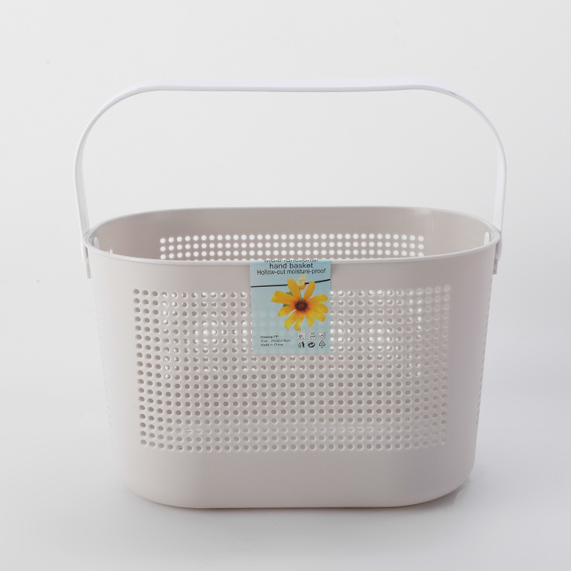 9042 Hand Basket Multifunctional Plastic Basket Hollow Design Storage Basket