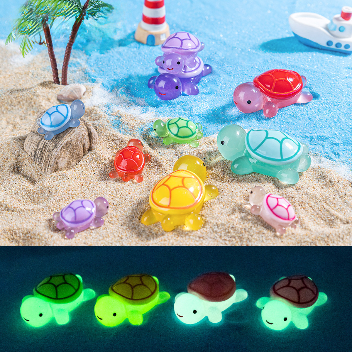 Micro Landscape Cute Luminous Little Turtle Cute DIY Decoration Blind Bag Accessories Car Desktop Mini Ornaments