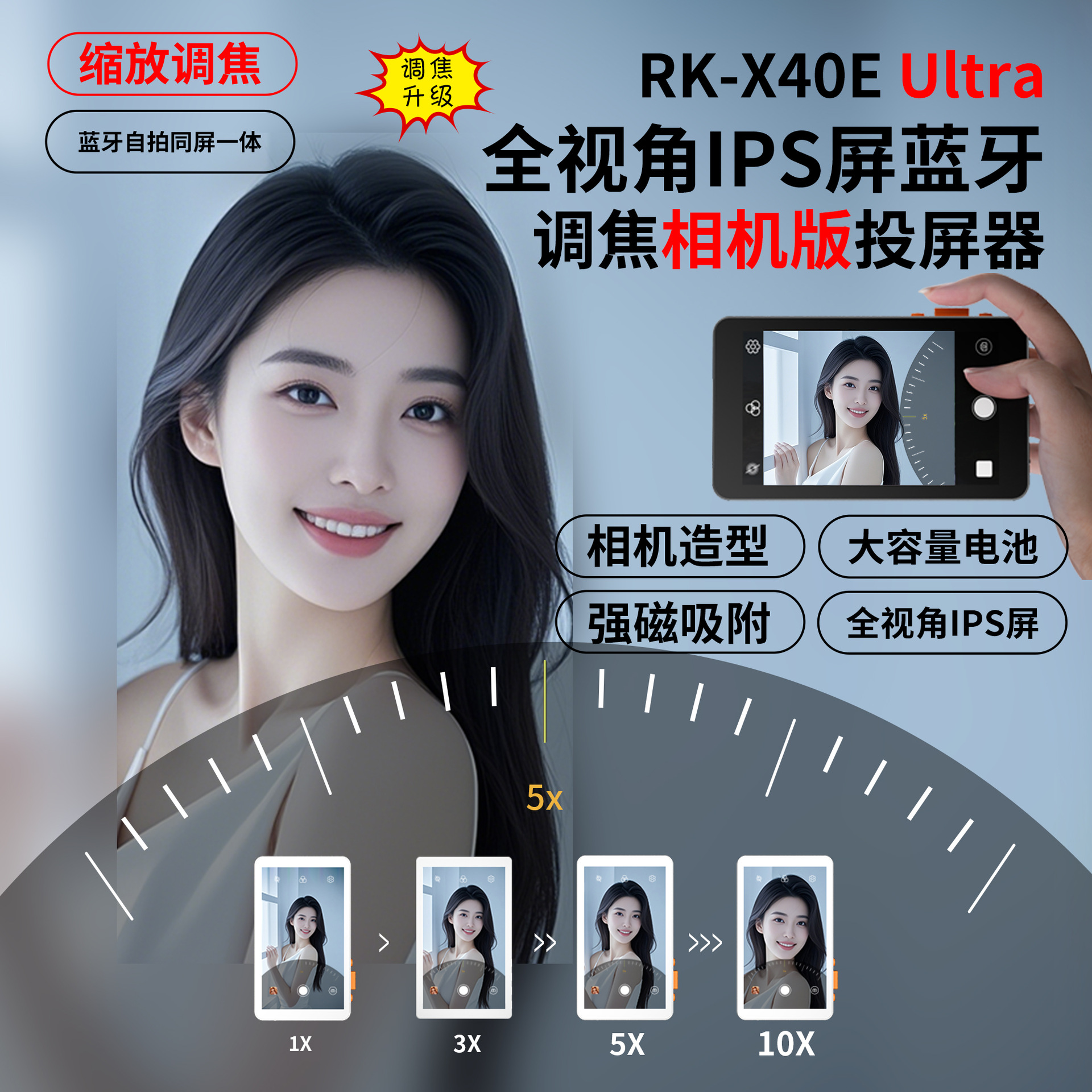 Mobile Phone Selfie Same-Screen Device with Rear Magnetic Selfie Monitor Internet Celebrity Selfie Wireless Mobile Phone Screen Projector Manufacturer