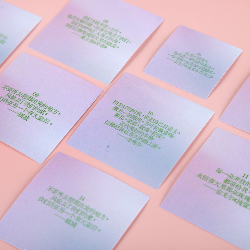 Customized Positive Energy Flower Language Stickers Simple Ins Style Healing High-End Flower Language Cards