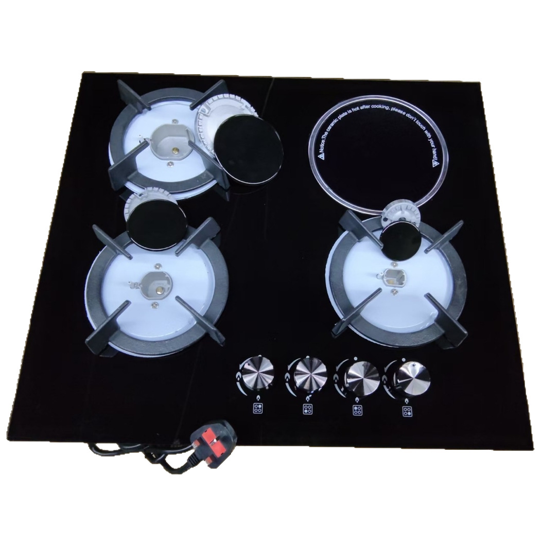 3 Gas 1 Electric Multi-Burner Built-In Export Household Gas Stove Gas Stove Ignition Stove Steel Surface Dual-Purpose