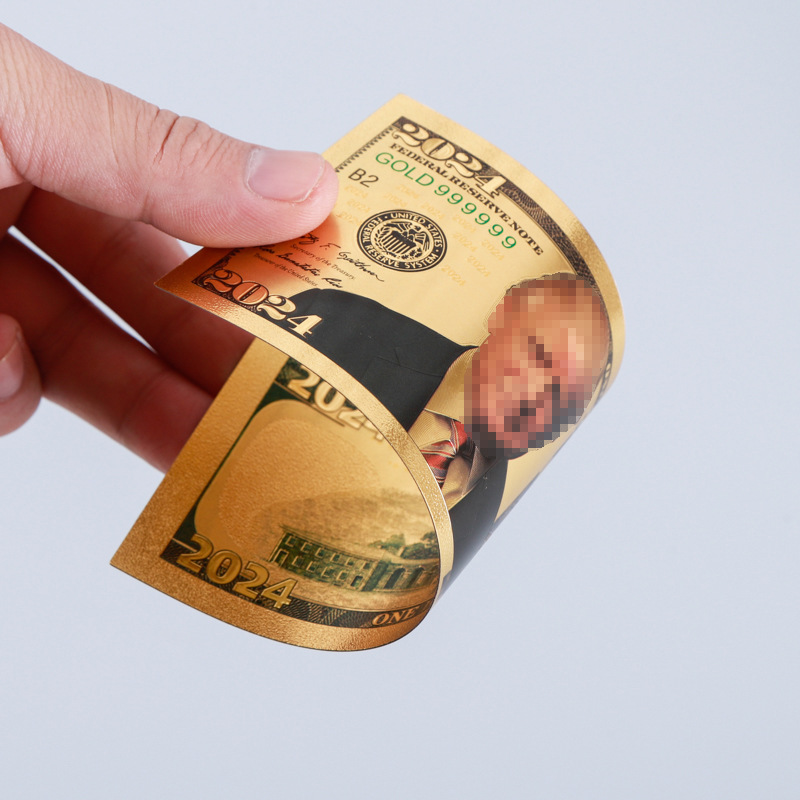 In-Stock 100 Gold Foil Pet Plastic Gold Foil Commemorative Coins Pet Plastic Gold Foil Commemorative Banknotes Collectible Coins Custom Craft