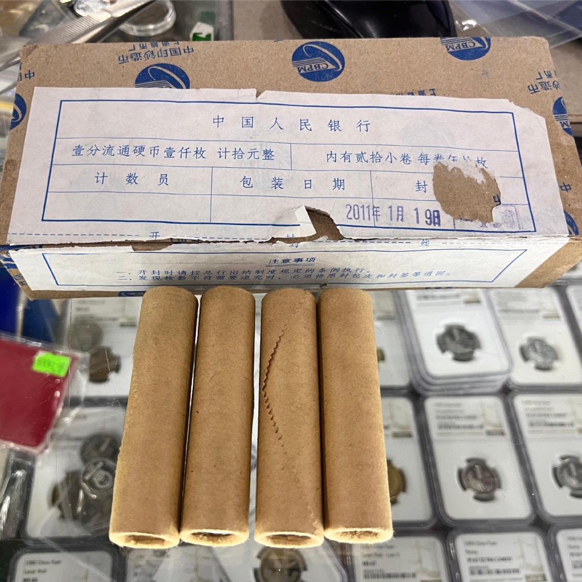 Bank original roll 2011 1 cent/one cent coin whole roll 50/bank genuine goods/coin collection