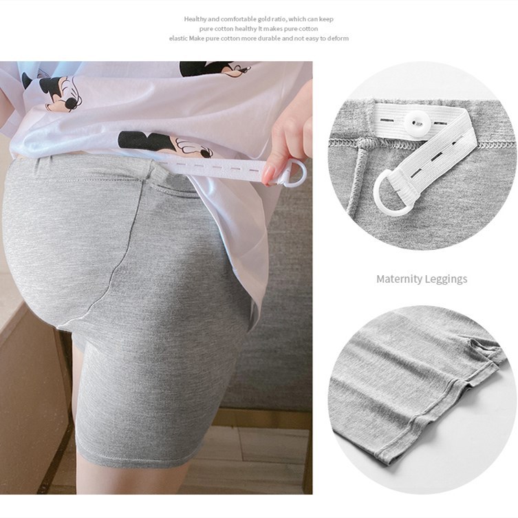 Maternity Safety Pants, Summer Belly Support Pants, High Waist Adjustable Three-Quarter Pants, Large Size Belly Support Pants, Anti-Exposure Bottoming Shorts