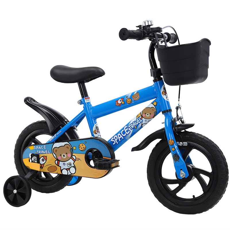 Children's bicycle with auxiliary wheel bicycle new 3-6 years old boys and girls riding stroller 12 inch baby bicycle