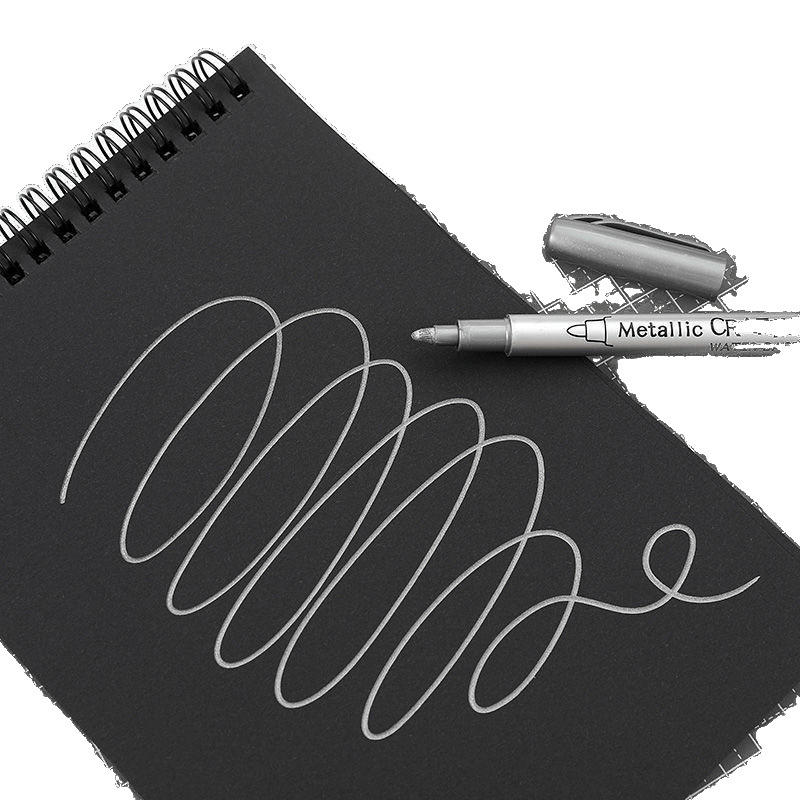 Gold and Silver Paint Pen Photo Paper Photo Album DIY Black Cardboard Special Fire Paint Seal High-Gloss Sign-In Marker