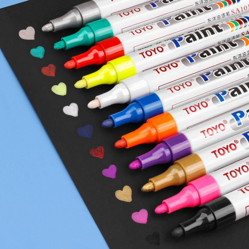 Toyo Toyo Paint Pen Sa101 White Tire Mark Paint Oil Pen Touch-Up Pen Not Easy to Fade and Can Be Refilled with Ink