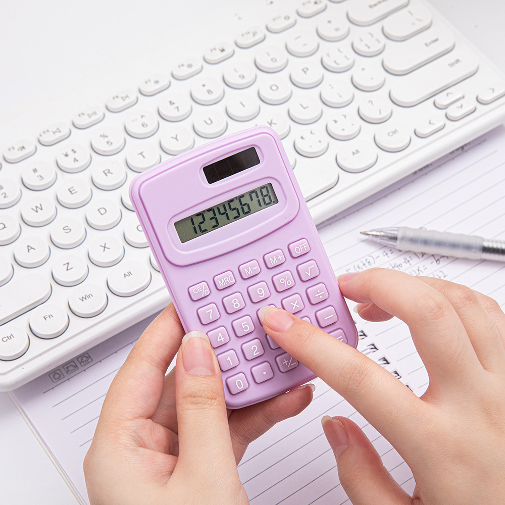 Small Mini High-Looking Dopamine Cute Cartoon Portable Financial Office Calculator for Primary and Secondary School Students