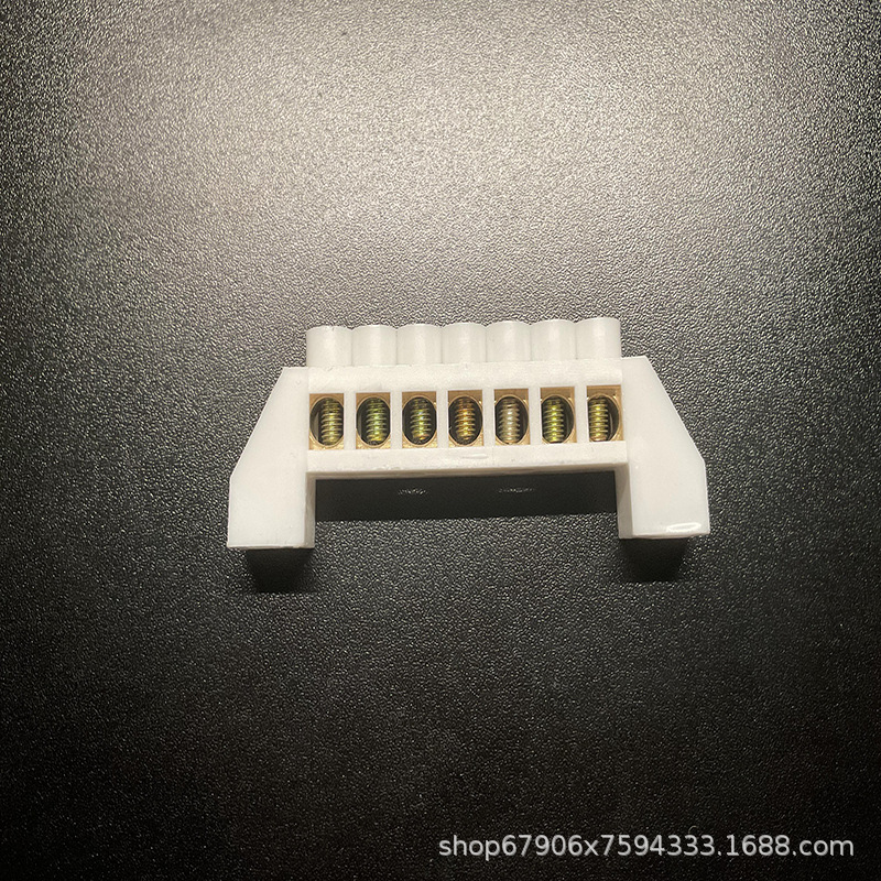 Bridge-Type Neutral Busbar with 7 Holes, Neutral Grounding Busbar with 10 Holes, Distribution Box Terminal Block, Brass Cable Wire