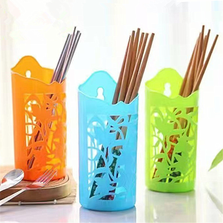 N001A Thickened Three-Compartment Chopstick Holder Vintage Style Household Drain Rack Tableware Storage Plastic Chopstick Container Wholesale