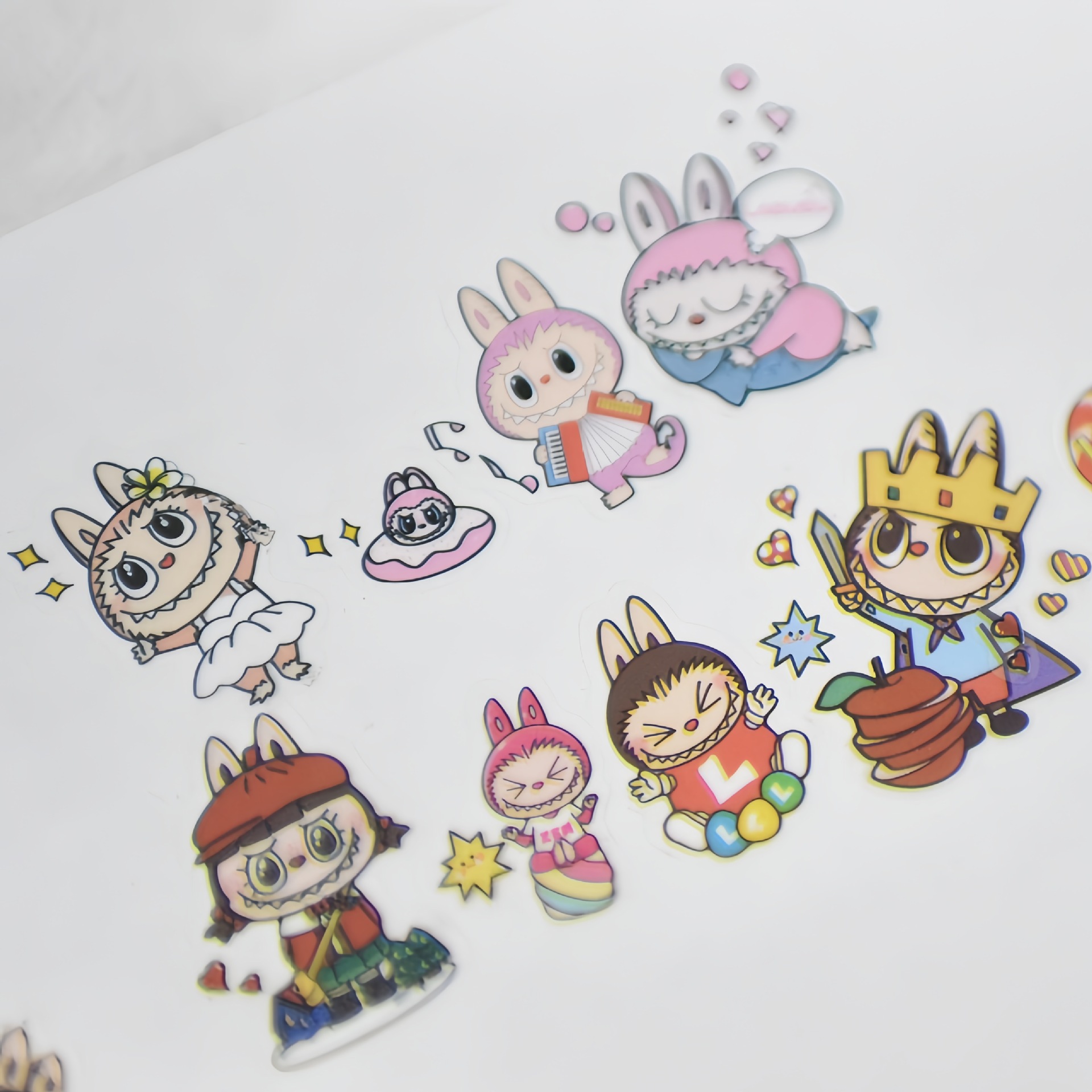 LABUBU cute cartoon hand account sticker creative children's hand account sticker pvc goo card sticker optional DIY sticker