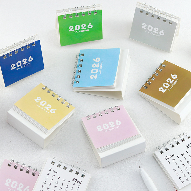 2026 Desk Calendar Planner Simple Fresh Desktop Calendar Book Cartoon Mini Desktop Creative Memo Wholesale
