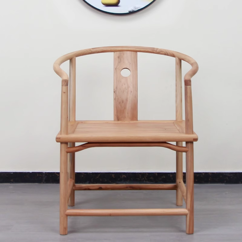 Новый китайский стиль круглый стул из старого вяза, чайный стул, стул из массива дерева, столик для кофе, без краски, горячий воск, стул с официальной шляпой, персиковое сердце, бегония