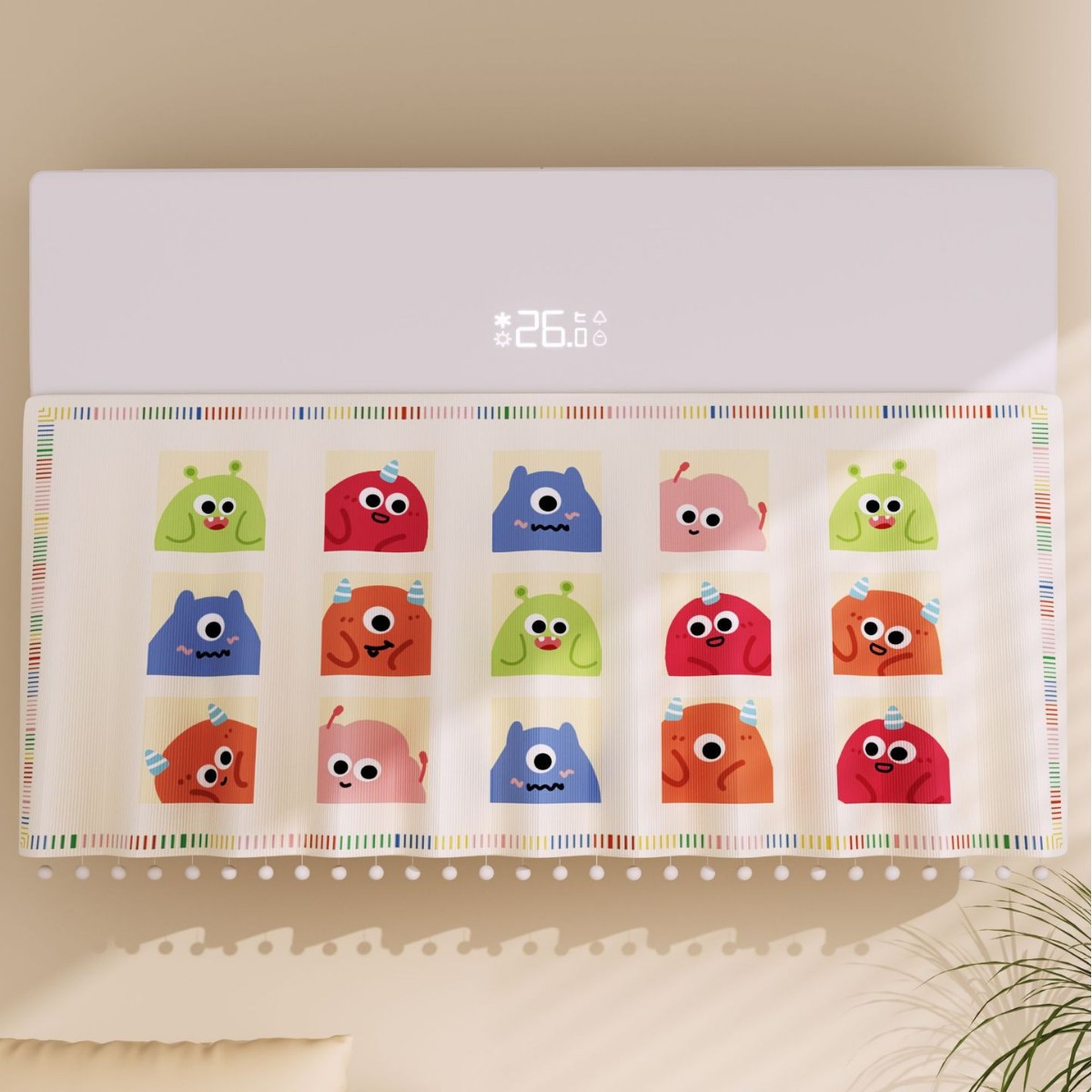 Air Conditioner Windshield Curtain New Style Anti-straight Blow Universal Velcro Punch-free Windshield Cloth Windshield Moon Baby Windproof