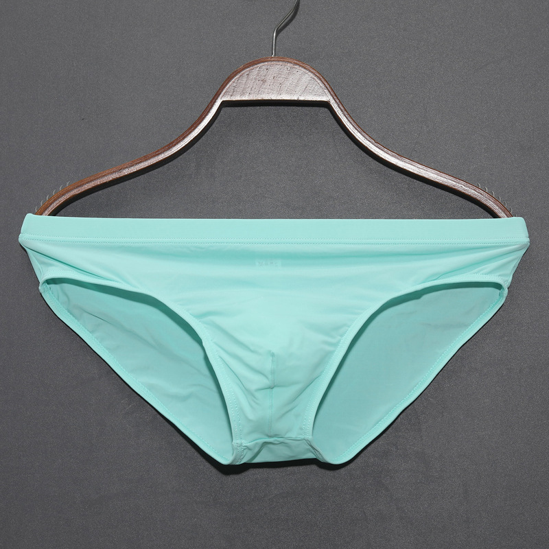 Men's briefs T underwear Ice Silk breathable skin-friendly quick-drying ice feeling low waist sexy summer ultra-thin transparent cross-border