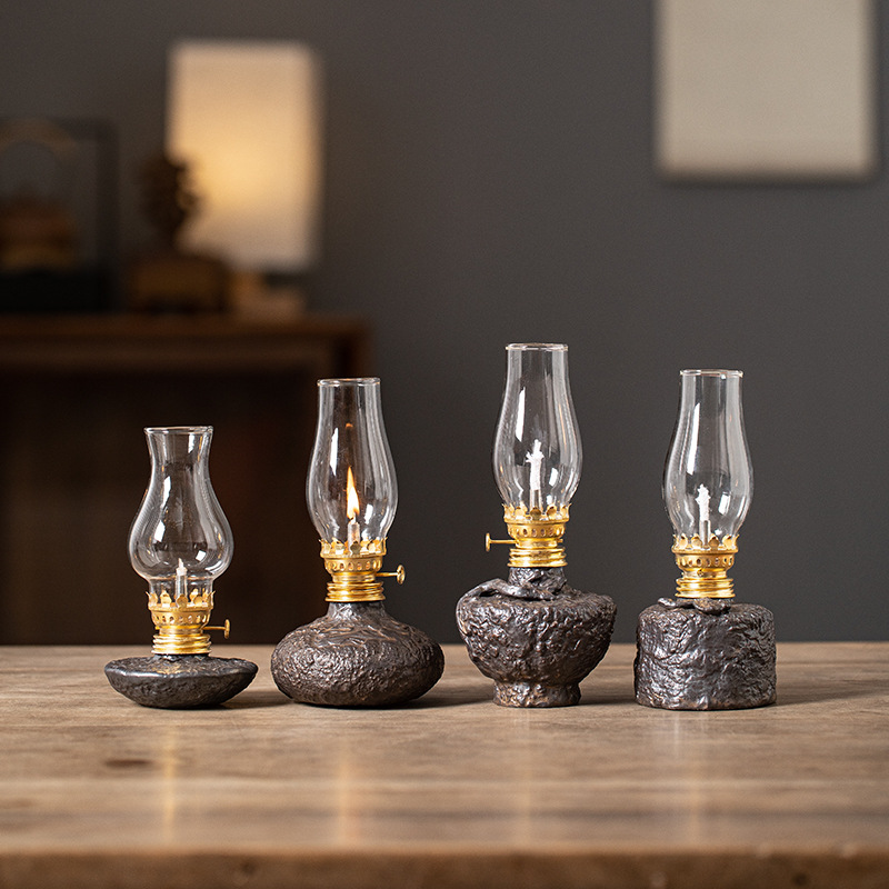 Creative Quiet Butter Lamp Camping Tea Room Changming Lamp Ceramic Household Atmosphere Lamp Retro Night Lamp