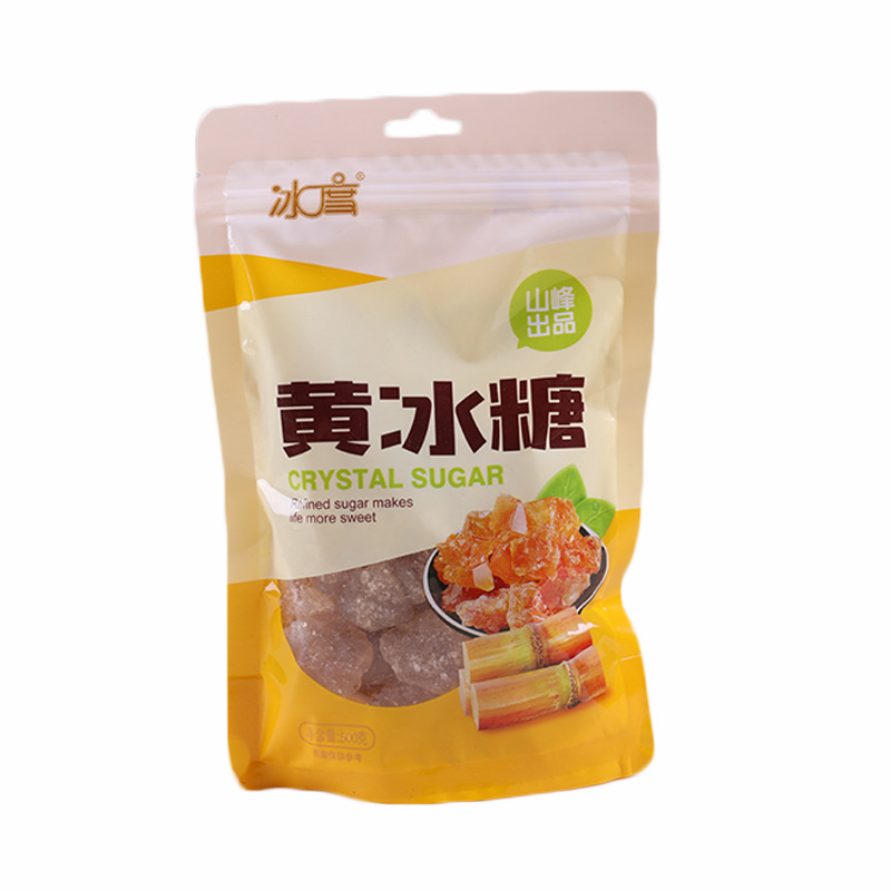 Yellow Rock sugar old rock sugar polycrystalline 500g bagged enzyme scented tea soil Rock Sugar Sugar cane small grain rock sugar Sparkling Wine Wholesale