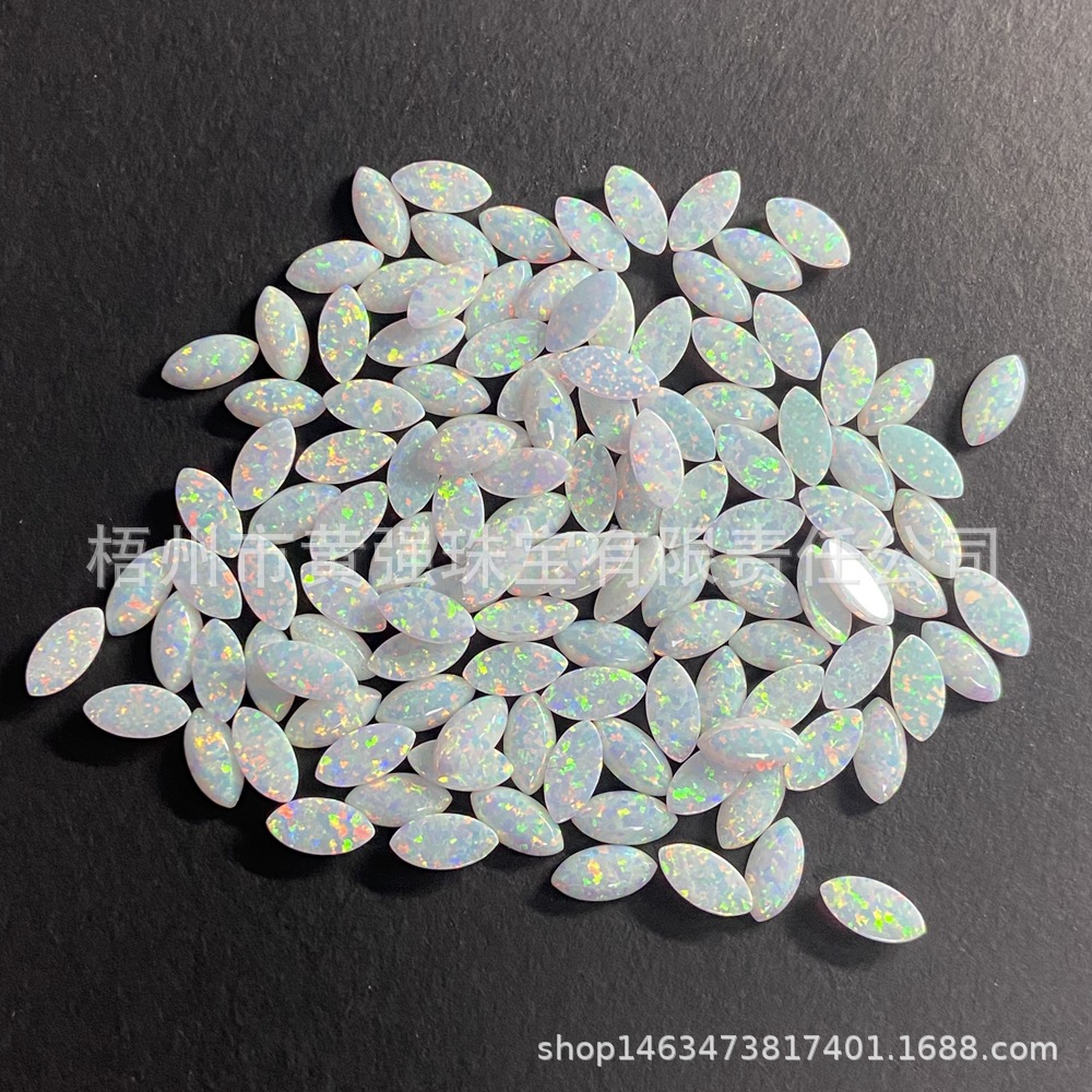 5X10Mm Marquise Flats Bottom Plain Opal Bare Stone Synthetic Opal Gemstone Artificial Opal Opal Stone Silver Ring