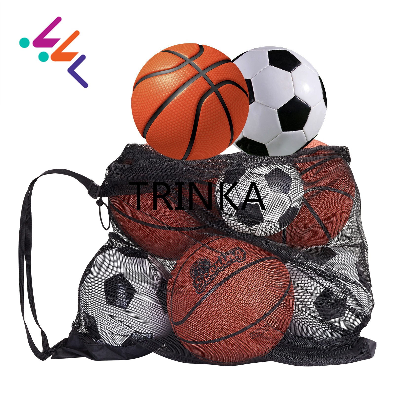 Extra Large Capacity Basketball Football Storage Bag Single Nylon Bag Drawstring Football Packing Bag Drawstring Bag Net
