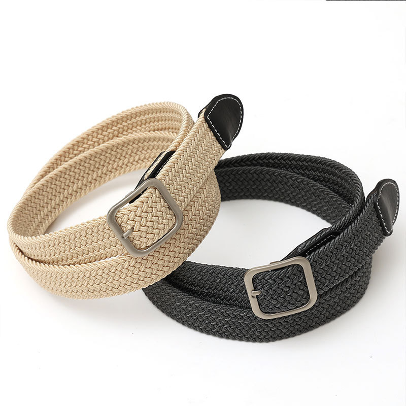 2024 New Woven Belt Men's Trouser Belt Women's Jeans Belt Military Training Trendy ins Style Young People Canvas