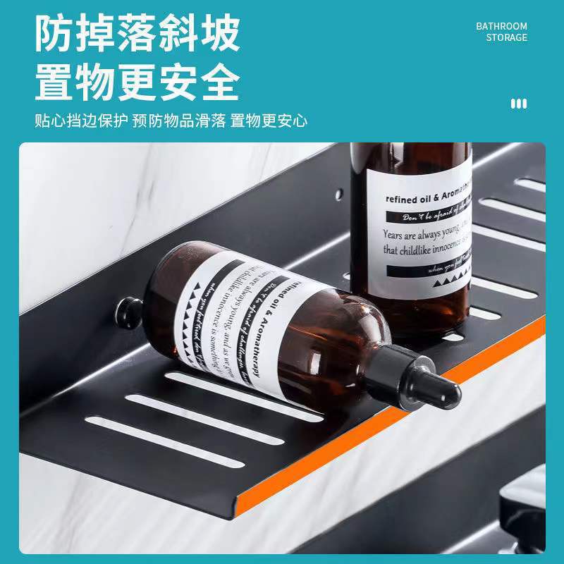 Toilet Washstand Mirror Front Storage Rack Punch-free Kitchen Storage Wall-mounted Bathroom Toilet Cosmetic Mirror Storage Rack